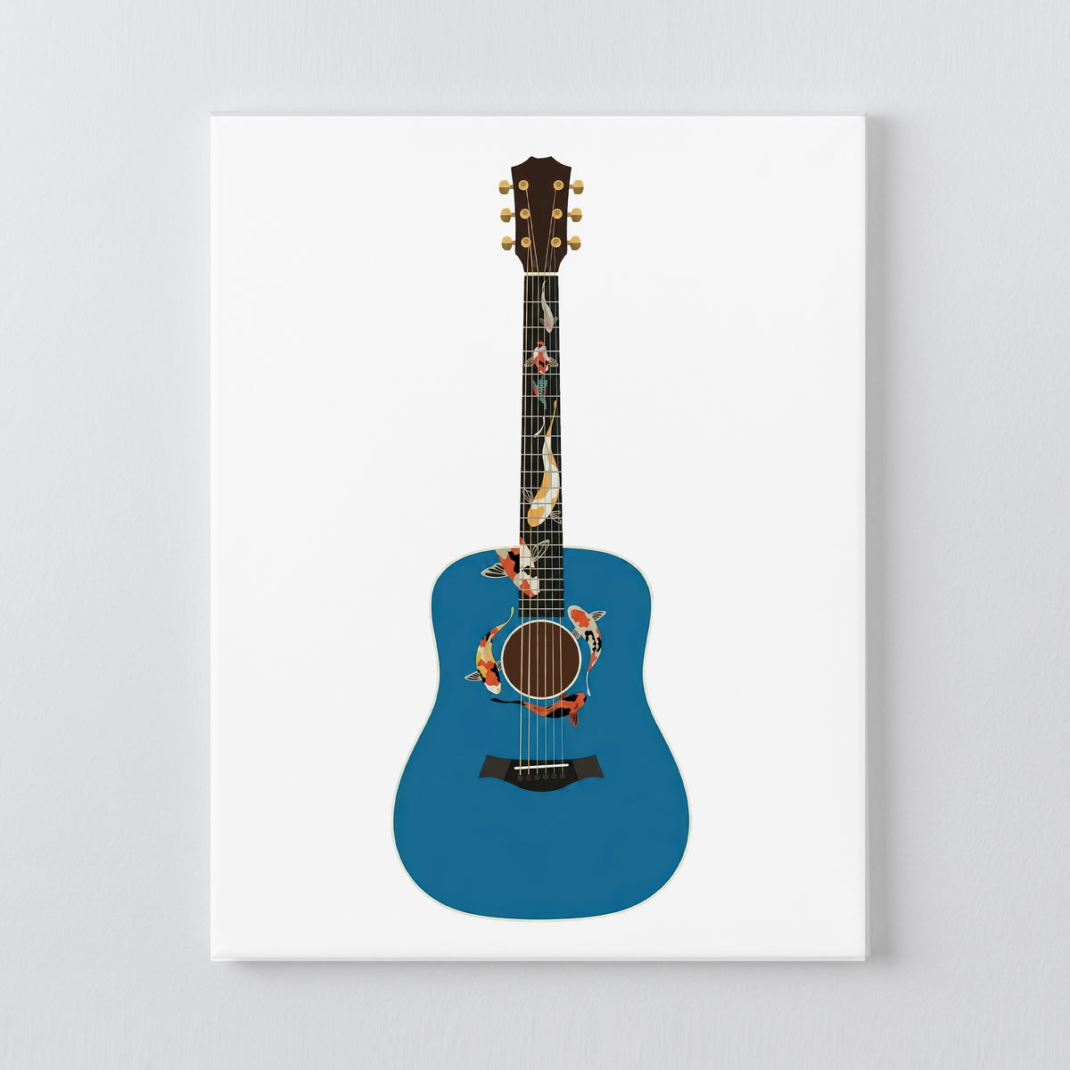 Koi fish guitar bedazzle canvas kit original artwork