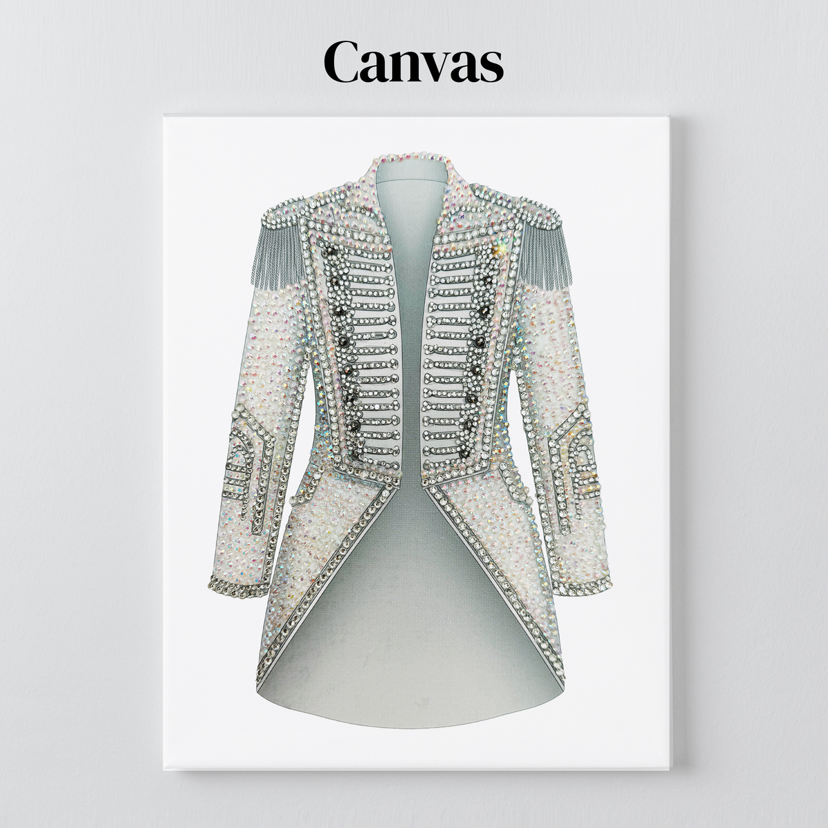 TTPD crystal tailcoat rhinestone art on a stretched canvas with a 5/8 inch pine frame