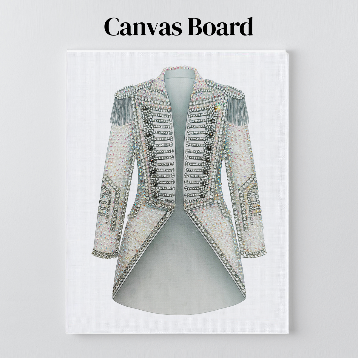 TTPD crystal tailcoat rhinestone art on a flat canvas board, ready to frame