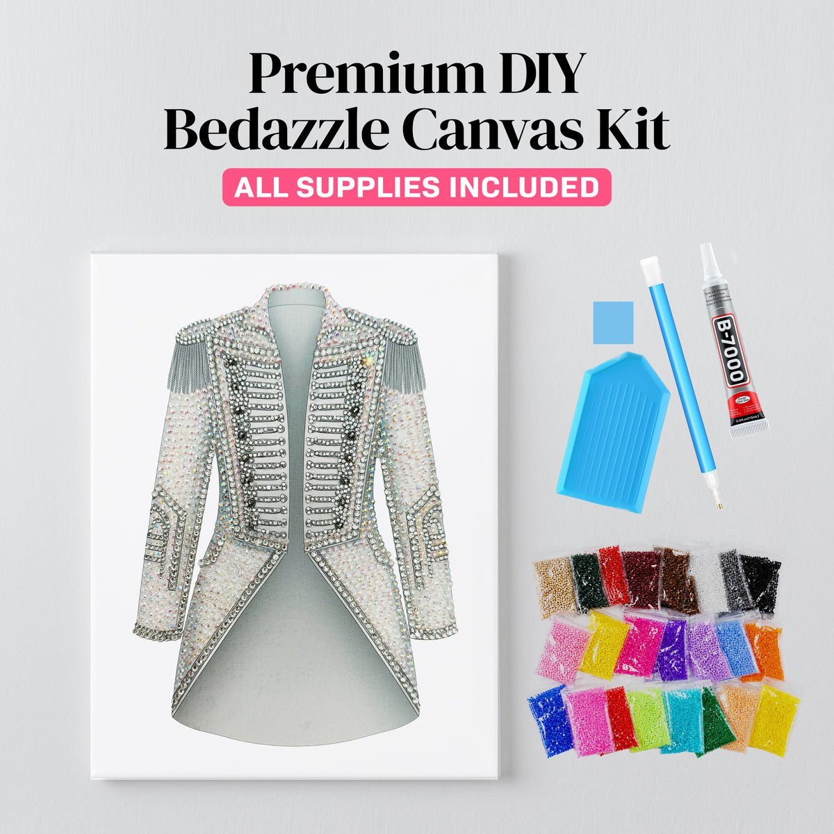 TTPD crystal tailcoat rhinestone canvas kit styled on a wall