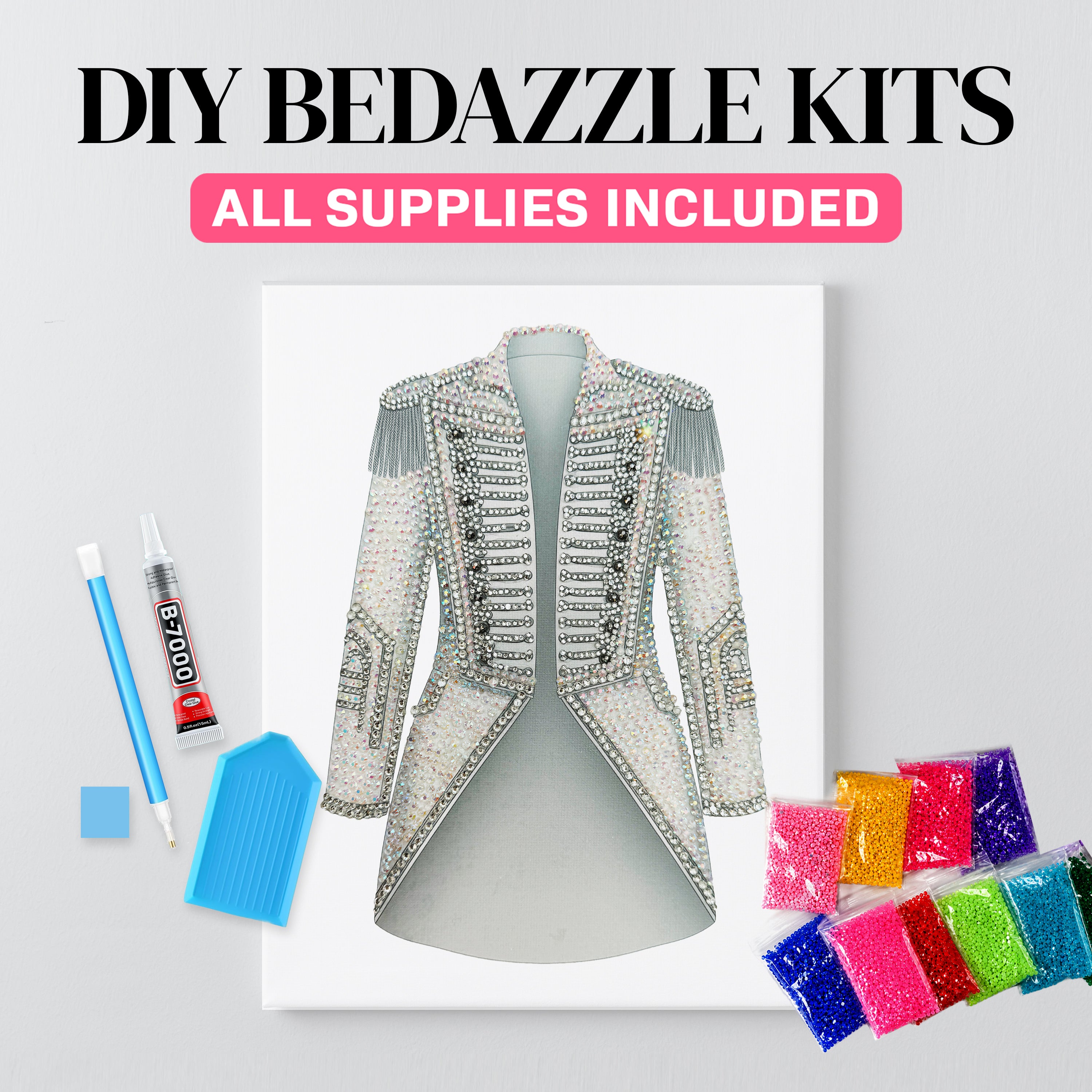 TTPD crystal tailcoat rhinestone canvas kit, close detail of the stones