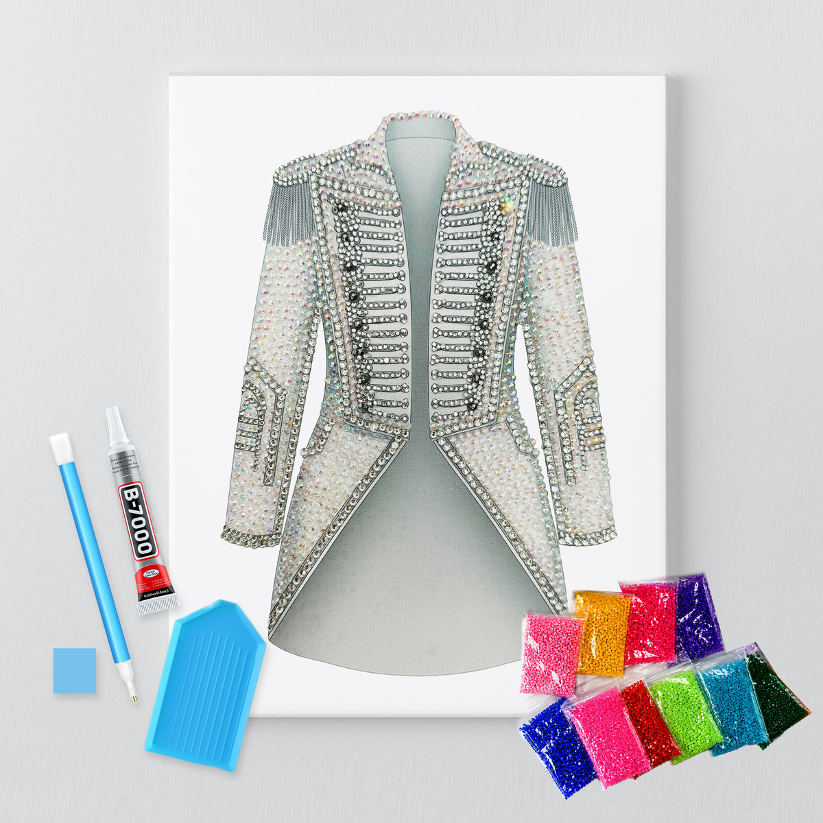 TTPD crystal tailcoat rhinestone canvas kit shown in a styled room