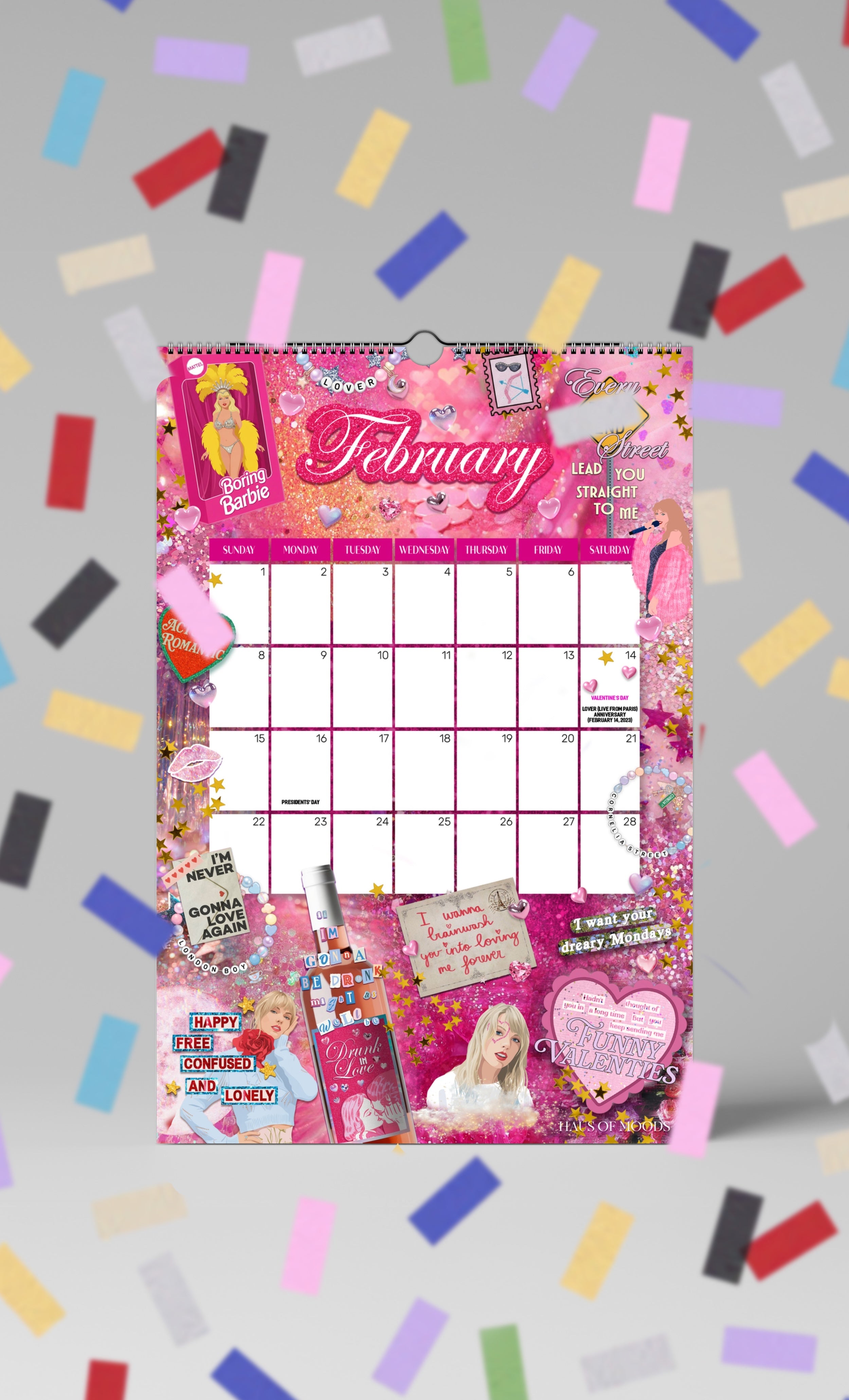 2026 Taylor Swift Inspired Wall Calendar