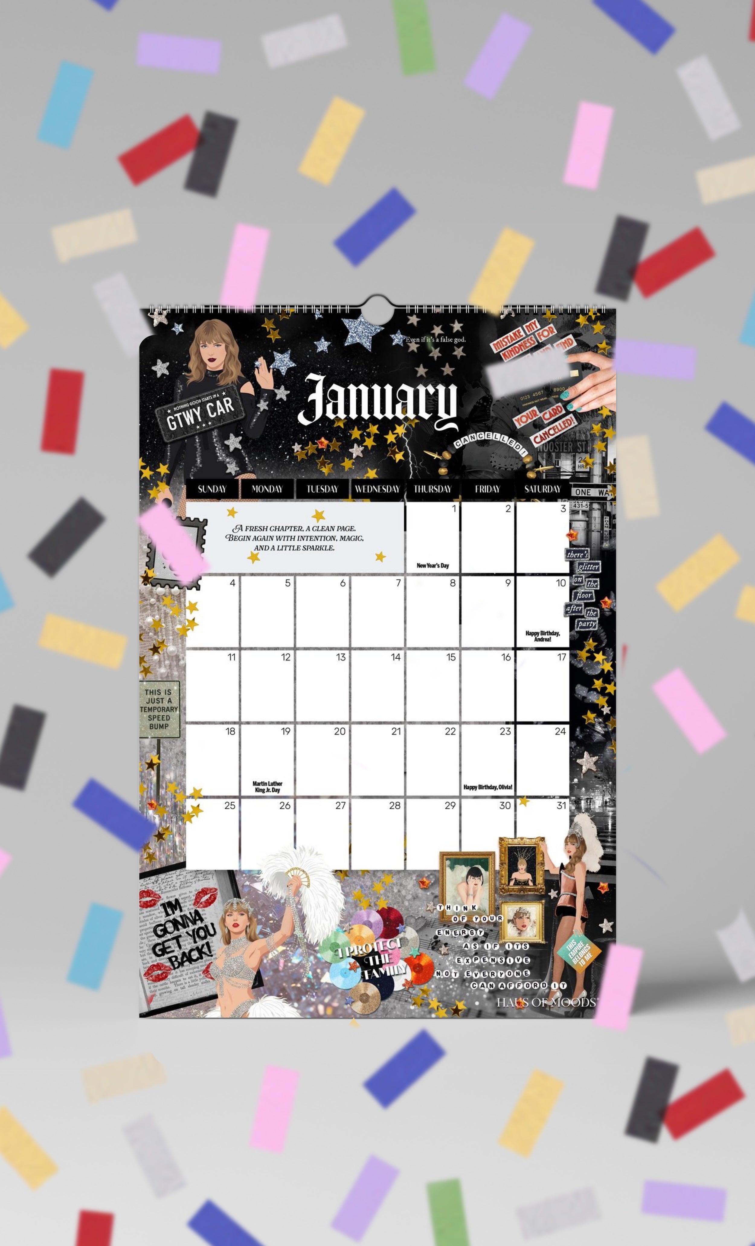 2026 Taylor Swift Inspired Wall Calendar