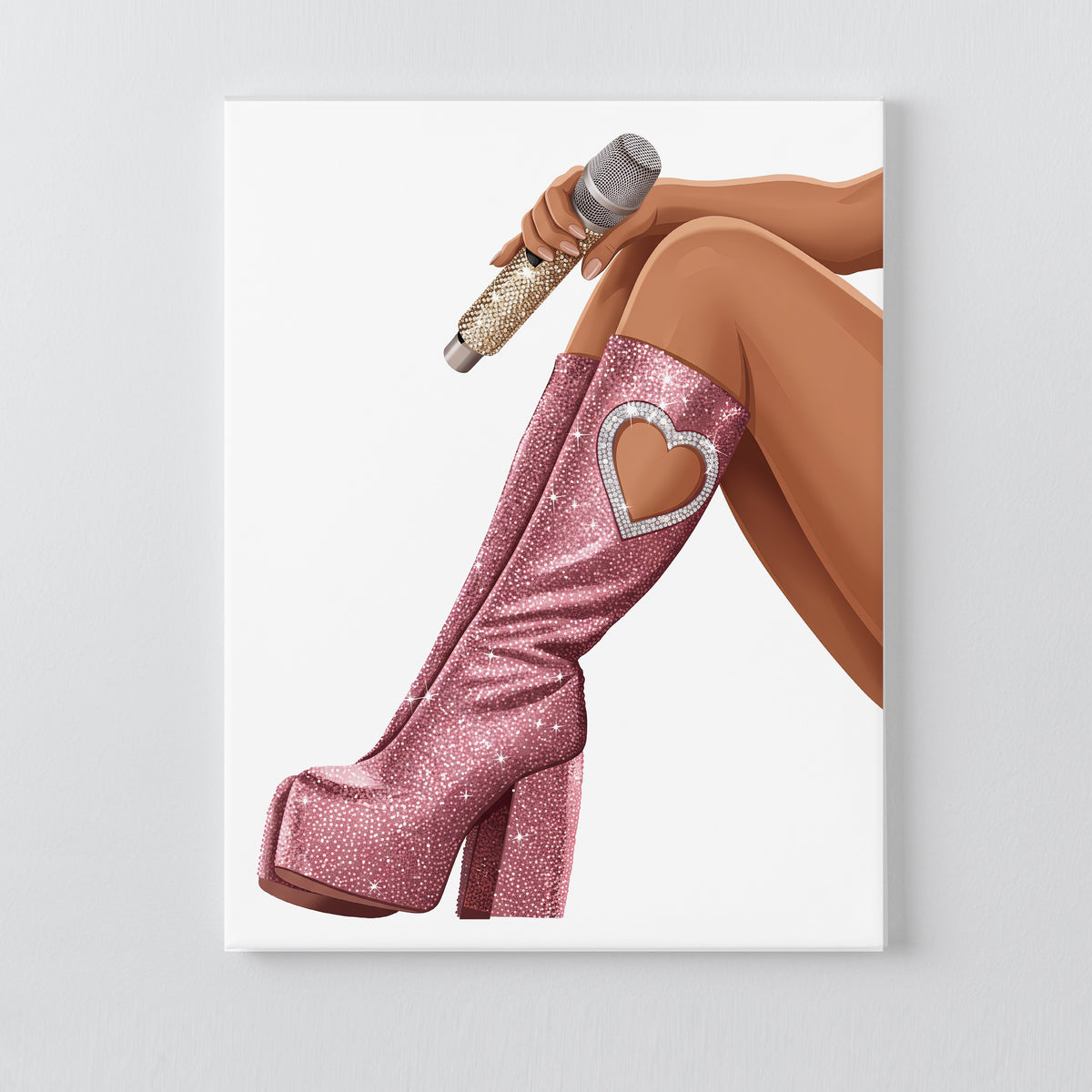 Unfinished DIY craft kit by Haus of Moods featuring rhinestone bedazzle design for customizing canvas shoes.