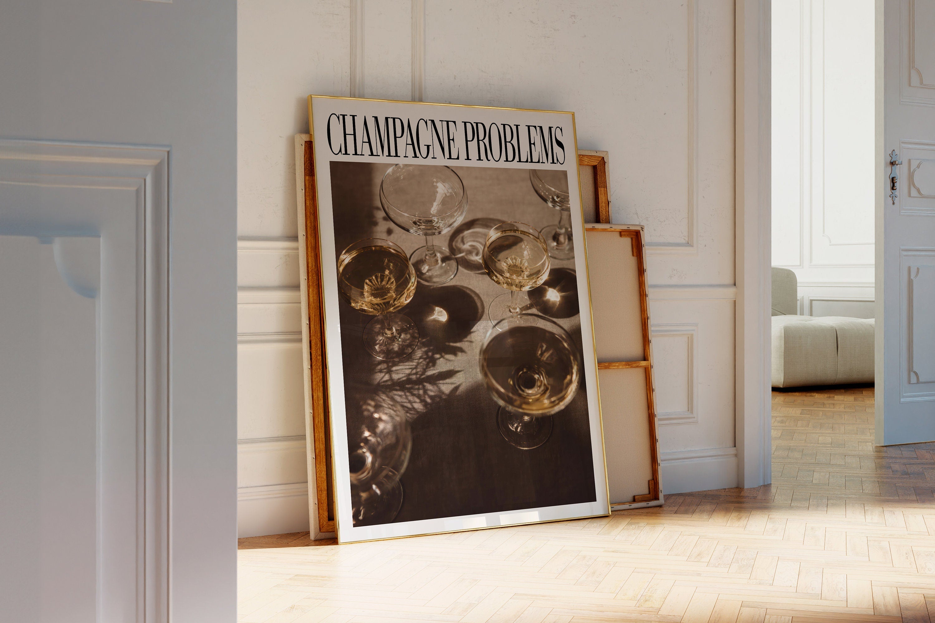 Champagne Problems Champagne Glasses Print