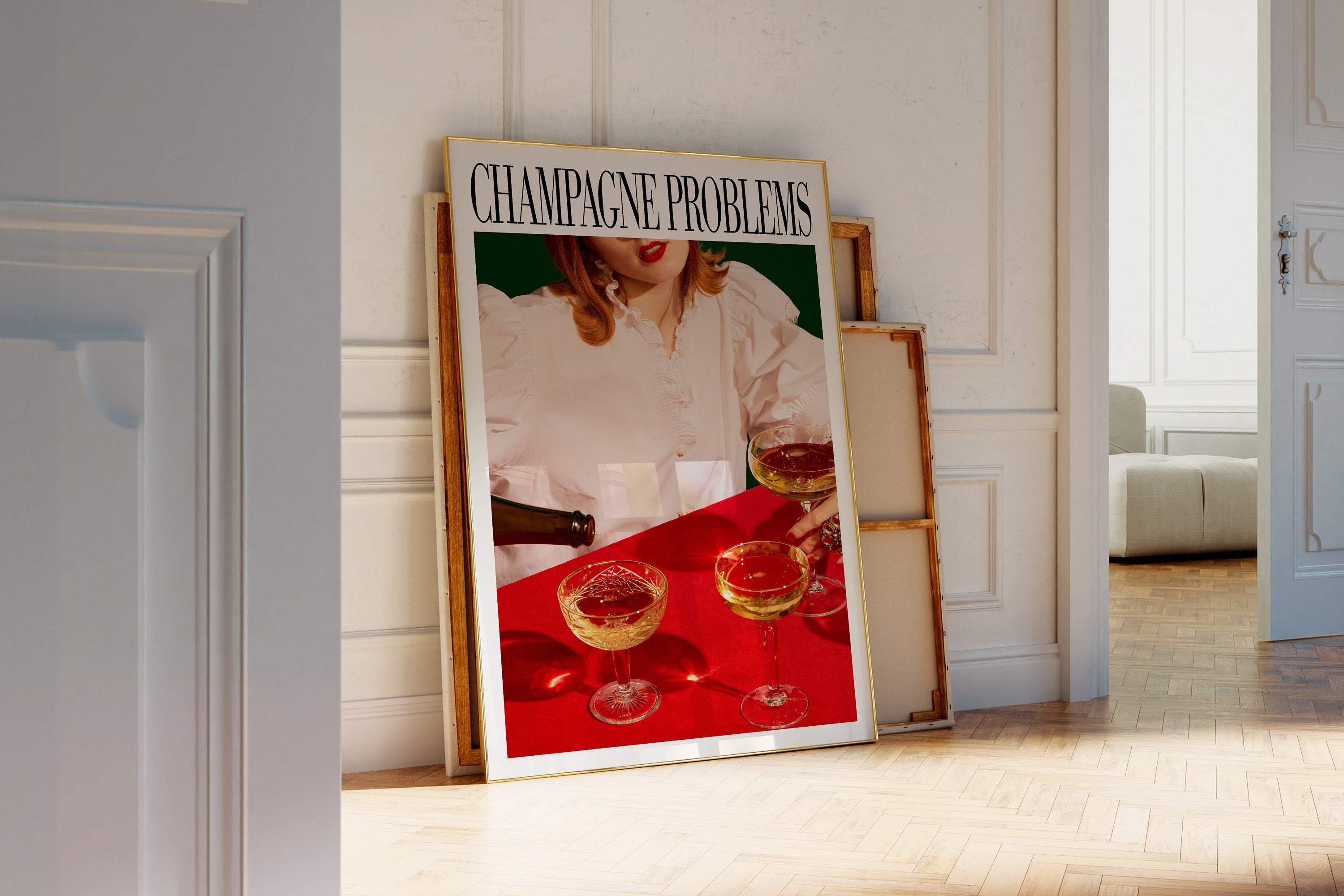 Champagne Problems Pouring Print, Champagne Problems Print Gift, Bar Cart Printable Wall Art, Preppy Dorm Decor, Taylor Print 1