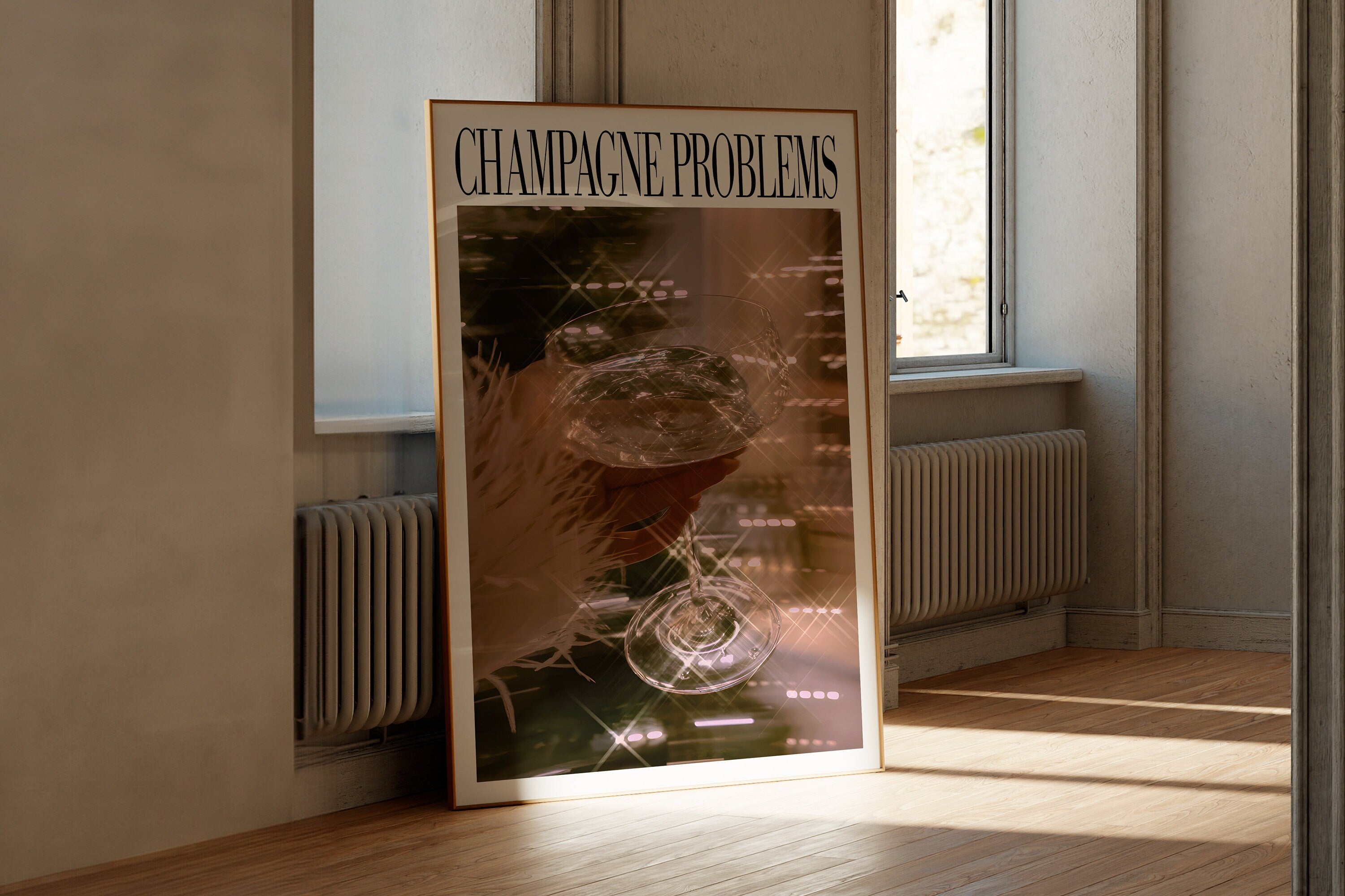 Champagne Problems Champagne Cheers Print, Champagne Problems Print Gift, Bar Cart Printable Wall Art, Preppy Dorm Decor, Taylor Print, Bar 6