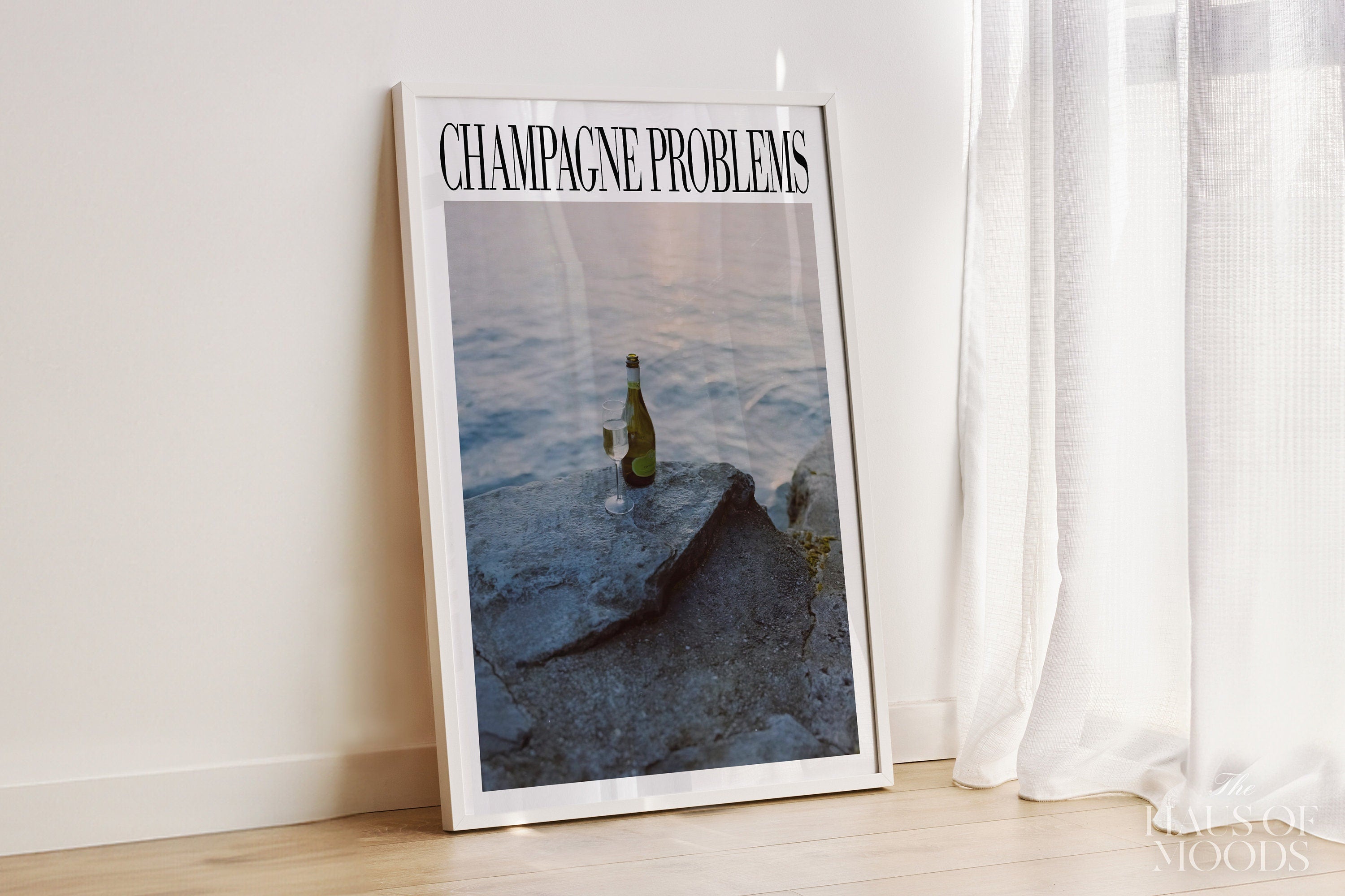 Champagne Problems By The Lake Print, Champagne Problems Print Gift, Bar Cart Printable Wall Art, Preppy Dorm Decor, Taylor Print, Dorm Art Active