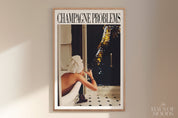 Champagne Problems Poster, Trendy Swiftie Wall Art, Paris, Vintage Bar Cart, Vintage Alcohol Poster, Drinks Wall Decor, Bar Cart Print