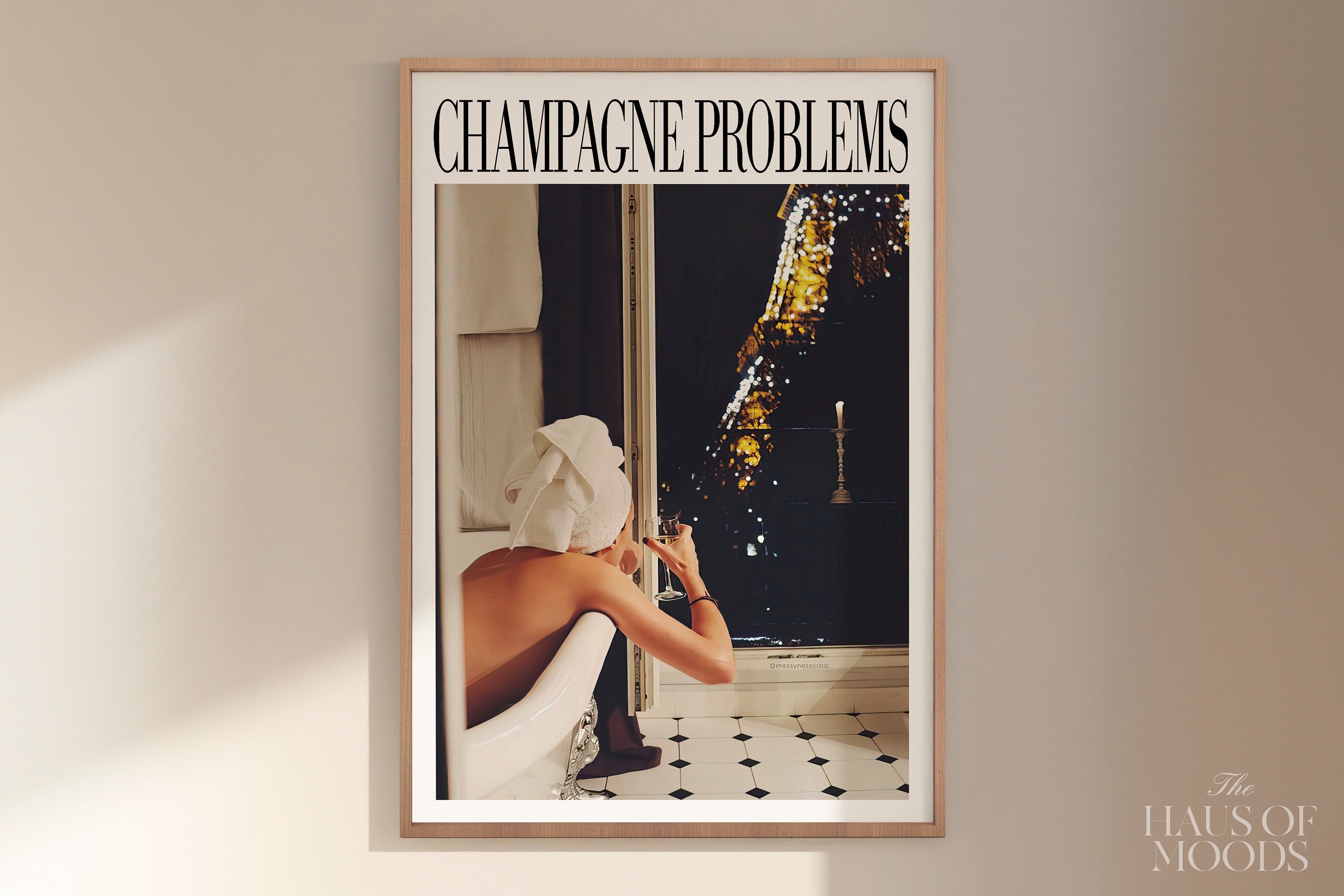 Champagne Problems Poster, Trendy Swiftie Wall Art, Paris, Vintage Bar Cart, Vintage Alcohol Poster, Drinks Wall Decor, Bar Cart Print