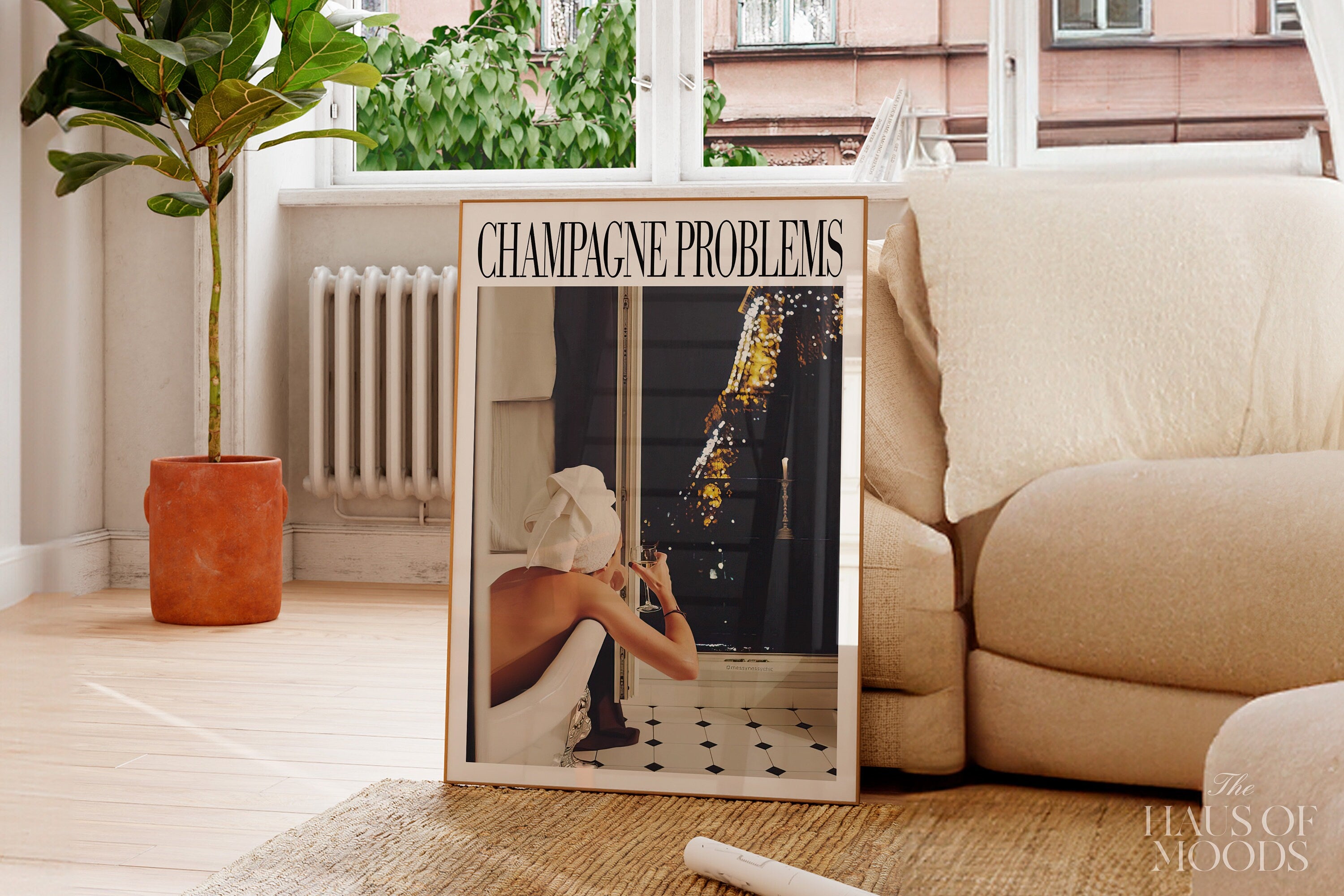 Champagne Problems Poster, Trendy Swiftie Wall Art, Paris, Vintage Bar Cart, Vintage Alcohol Poster, Drinks Wall Decor, Bar Cart Print