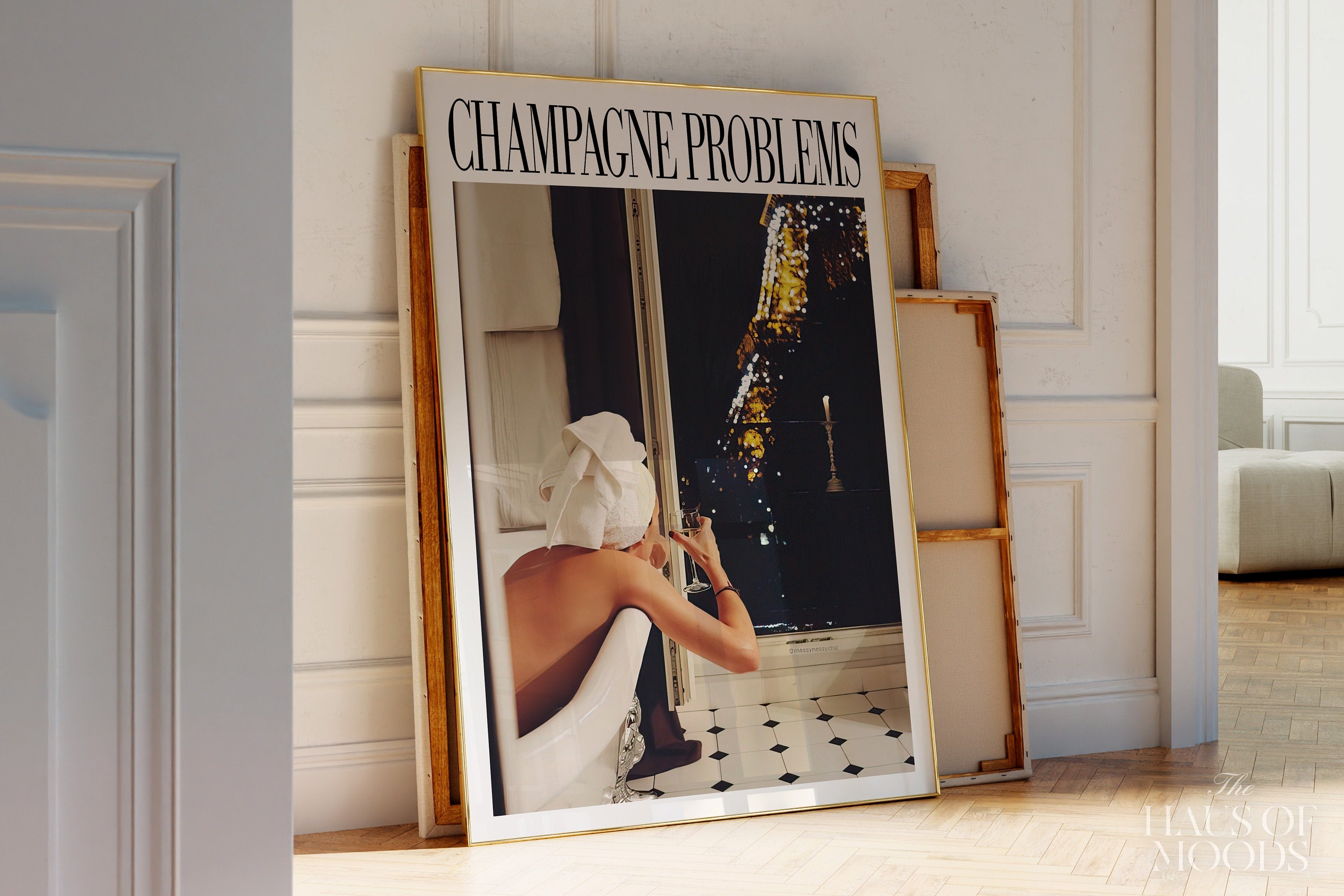 Champagne Problems Paris Sparkle Print