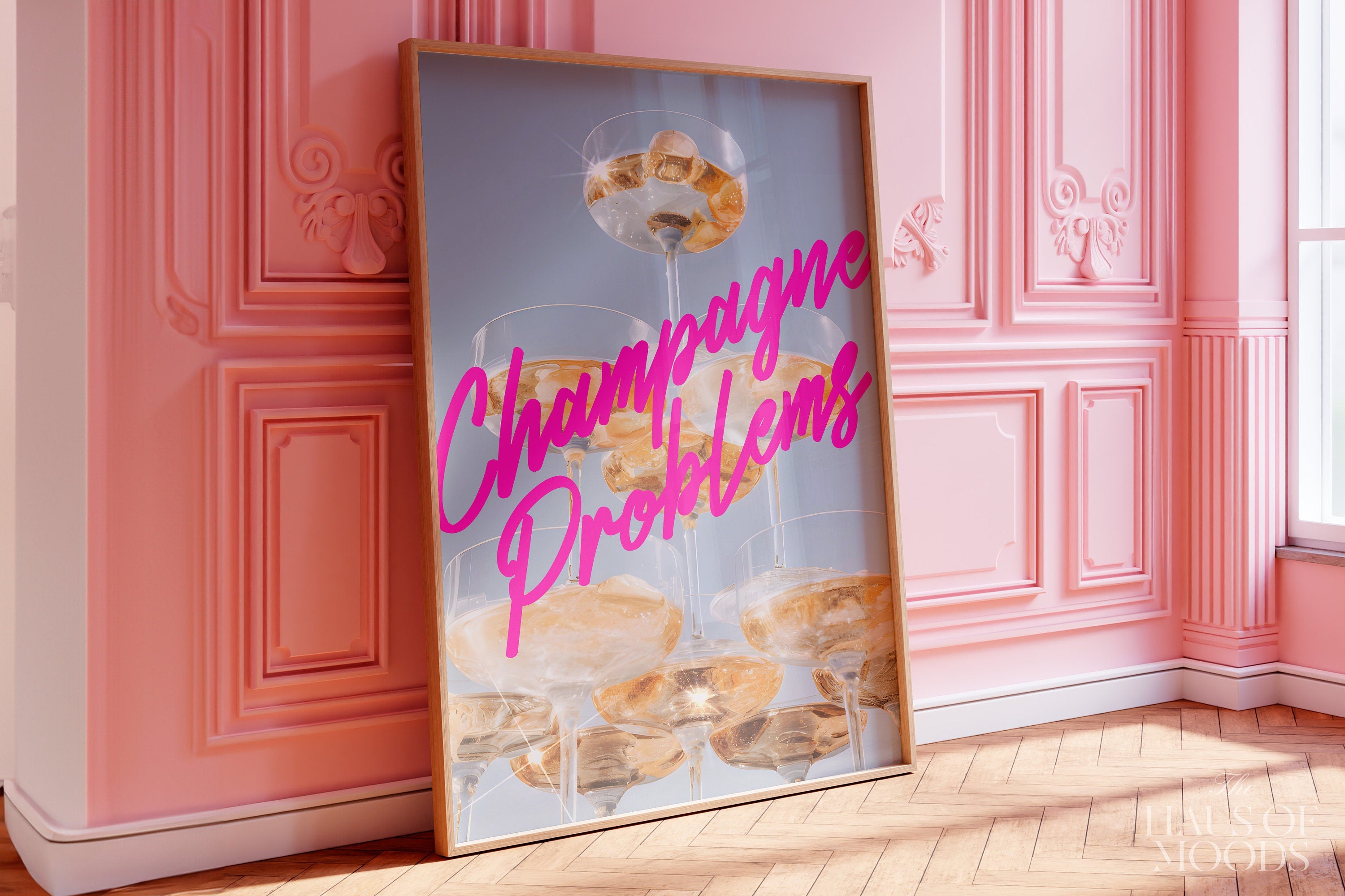 Champagne Problems Poster | Bar Cart Aesthetic | Subtle Swiftie Aesthetic Home Decor | Taylor Print | Evermore Album Poster