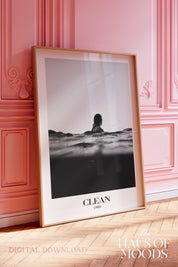 1989 Clean Poster | Printable Digital Download | Digital Download Print at Home | Subtle Swiftie Aesthetic Home Decor | Girly Wall Art, 1989 TV Clean, I think I am finally clean, minimal swiftie art, The Eras Tour Poster, Black and White TS, TS11