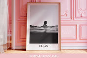 1989 Clean Poster | Printable Digital Download | Digital Download Print at Home | Subtle Swiftie Aesthetic Home Decor | Girly Wall Art, 1989 TV Clean, I think I am finally clean, minimal swiftie art, The Eras Tour Poster, Black and White TS, TS11