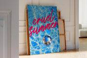 Cruel Summer Poster, Disco Pool Print, Subtle Swiftie Aesthetic Home Decor, Taylor Print, Taylor inspired, eras tour, y2k print, preppy art, bar cart decor, wall art prints, wall art trendy, trendy decor retro, pink girly preppy, digital prints, y2k