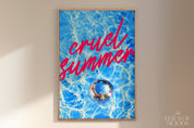 Cruel Summer Poster, Disco Pool Print, Subtle Swiftie Aesthetic Home Decor, Taylor Print, Taylor inspired, eras tour, y2k print, preppy art, bar cart decor, wall art prints, wall art trendy, trendy decor retro, pink girly preppy, digital prints, y2k