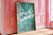 Cruel Summer Poster, Disco Pool Print, Subtle Swiftie Aesthetic Home Decor, Taylor Print, Taylor inspired, eras tour, y2k print, preppy art, bar cart decor, wall art prints, wall art trendy, trendy decor retro, pink girly preppy, digital prints, y2k