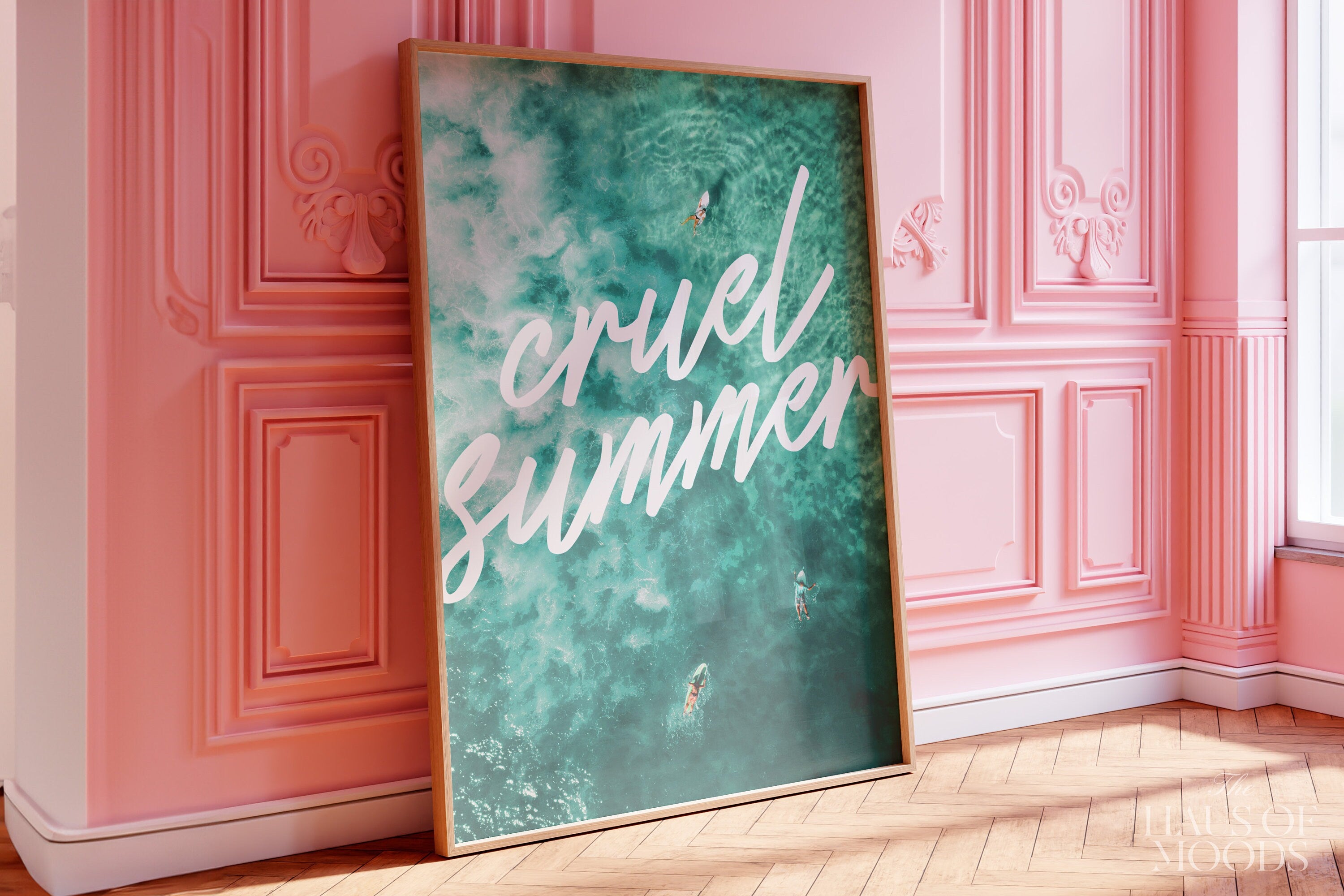 Cruel Summer Poster, Disco Pool Print, Subtle Swiftie Aesthetic Home Decor, Taylor Print, Taylor inspired, eras tour, y2k print, preppy art, bar cart decor, wall art prints, wall art trendy, trendy decor retro, pink girly preppy, digital prints, y2k