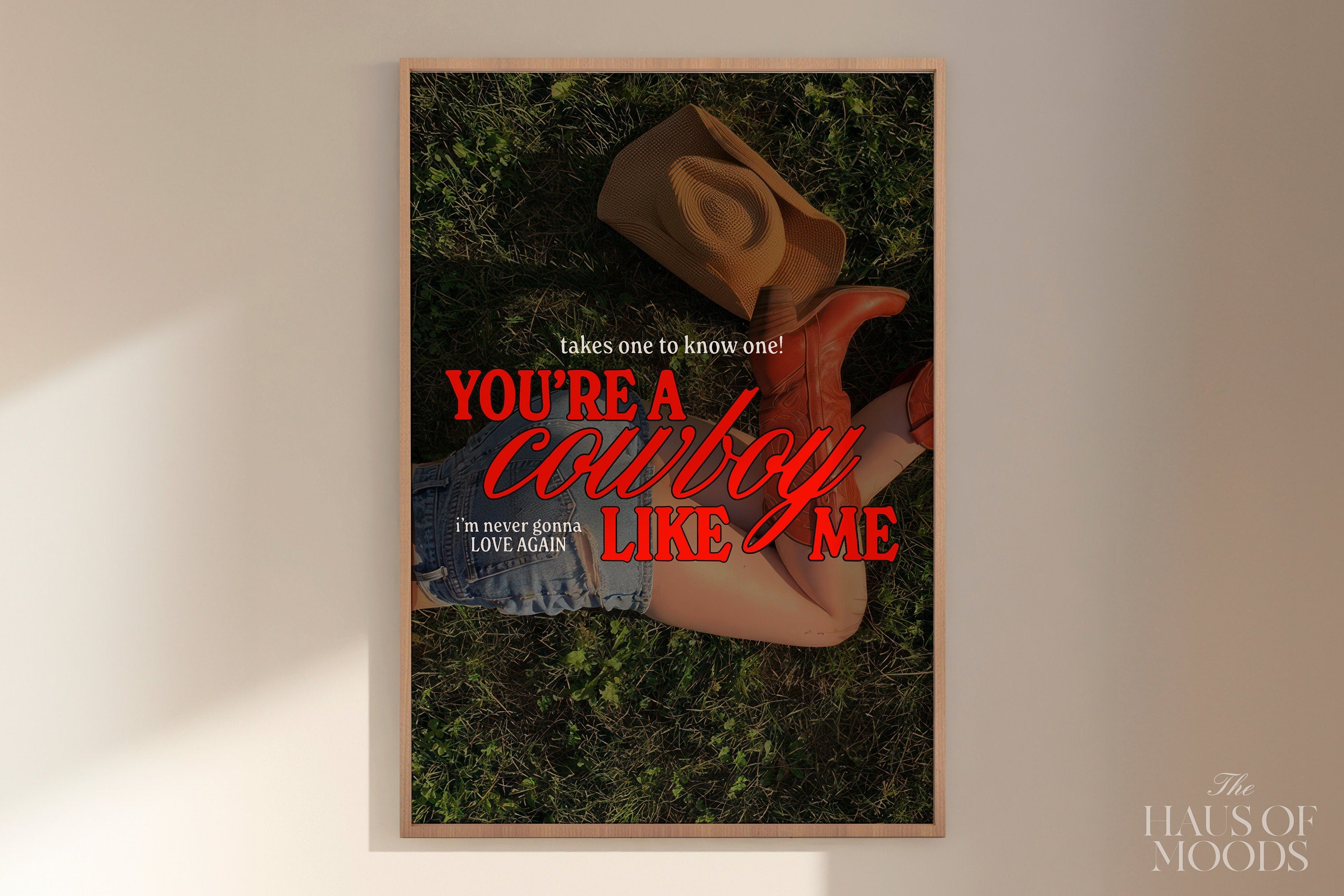 Cowboy Like Me Digital Print, Retro Aesthetic, Pink Girly Wall Art, Preppy Wall Art, Dorm Room Decor Wall Art, Swiftie Gift, Cowboy Like Me, Digital Print, Preppy Wall Art, Dorm Room Decor Wall Art Swiftie Gift, Evermore, y2k wall art preppy wall art