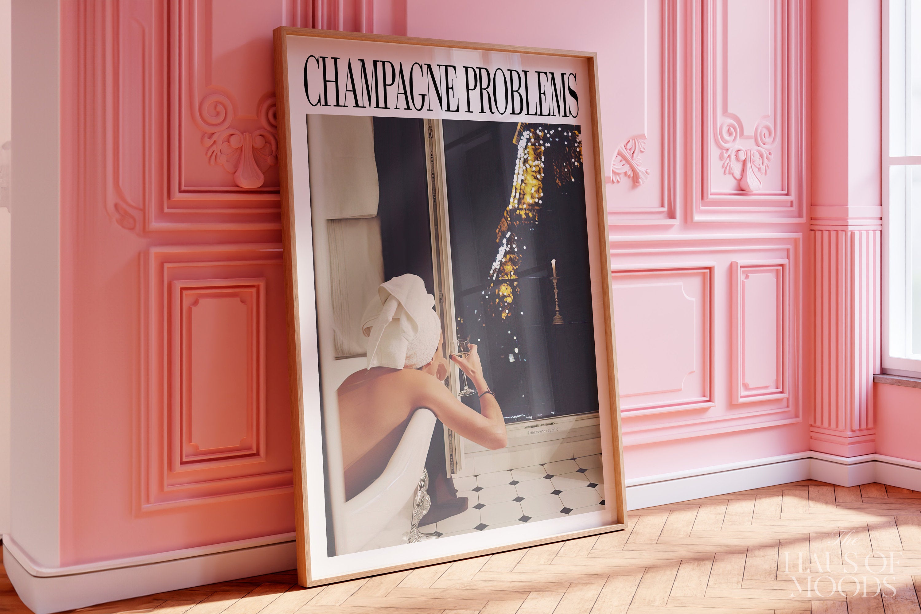 Champagne Problems Poster, Trendy Swiftie Wall Art, Paris, Vintage Bar Cart, Vintage Alcohol Poster, Drinks Wall Decor, Bar Cart Print