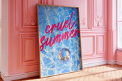 Cruel Summer Poster, Disco Pool Print, Subtle Swiftie Aesthetic Home Decor, Taylor Print, Taylor inspired, eras tour, y2k print, preppy art, bar cart decor, wall art prints, wall art trendy, trendy decor retro, pink girly preppy, digital prints, y2k