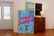 Cruel Summer Poster, Disco Pool Print, Subtle Swiftie Aesthetic Home Decor, Taylor Print, Taylor inspired, eras tour, y2k print, preppy art, bar cart decor, wall art prints, wall art trendy, trendy decor retro, pink girly preppy, digital prints, y2k