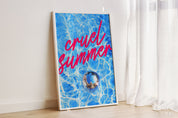 Cruel Summer Poster, Disco Pool Print, Subtle Swiftie Aesthetic Home Decor, Taylor Print, Taylor inspired, eras tour, y2k print, preppy art, bar cart decor, wall art prints, wall art trendy, trendy decor retro, pink girly preppy, digital prints, y2k