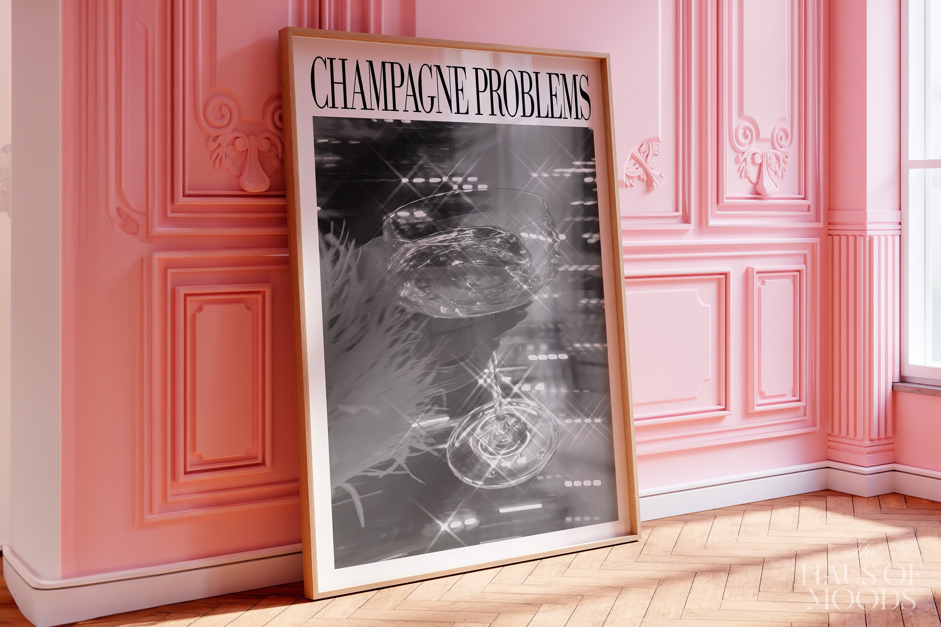 Champagne Problems Champagne Cheers, Black & White, Champagne Problems Taylor Print, Bar Cart Printable Art, Preppy Dorm Decor, Taylor Print