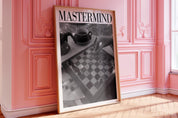 Mastermind Poster | Midnights Poster |  Black & White |  Retro Aesthetic Print | Dorm Room Decor | Chess Board Print