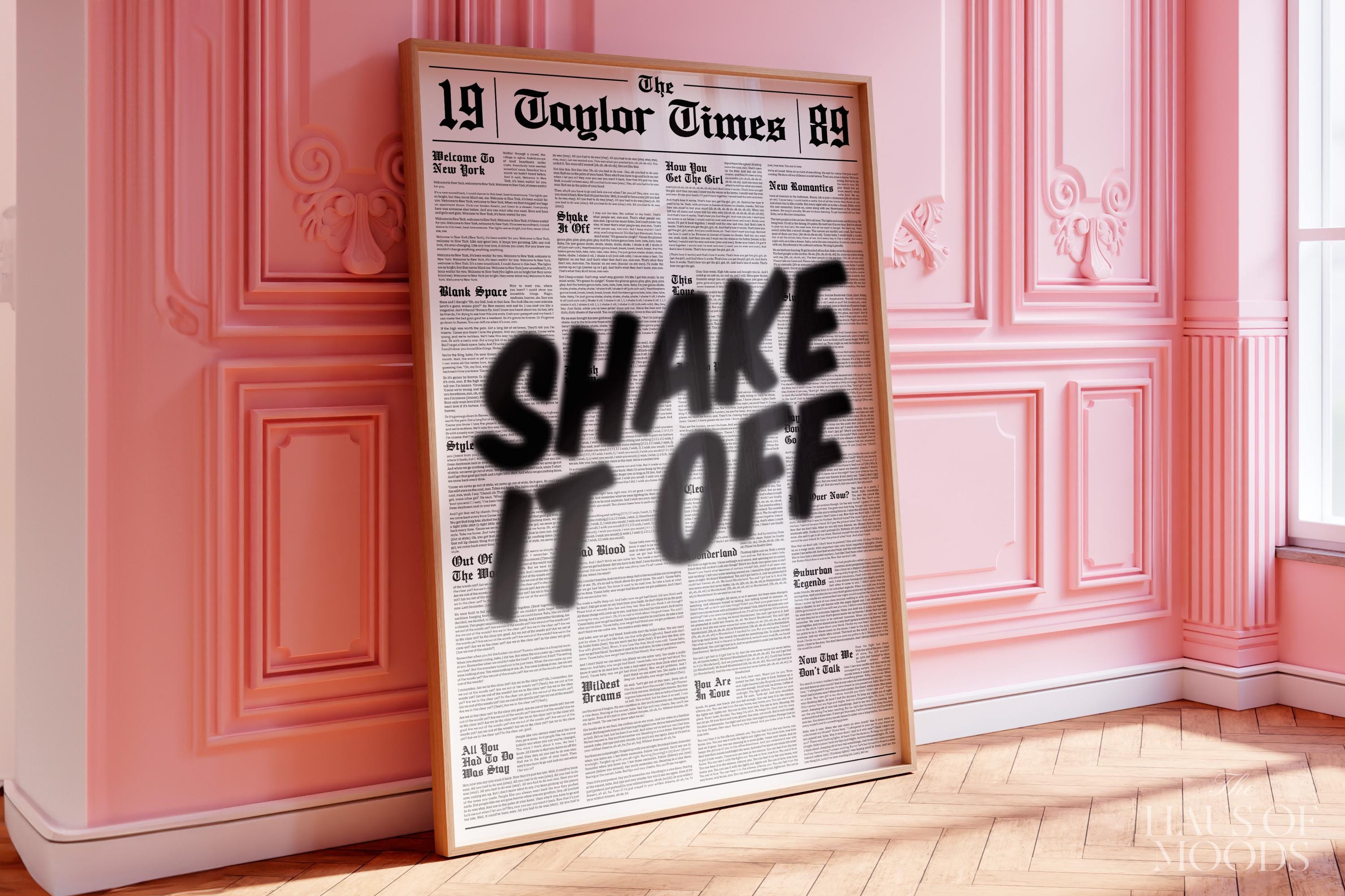 Shake it off Poster | 1989 Shake it off Print |  Lyrical Poster | Swiftie Wall Art | Taylor Gift | 1989 Print