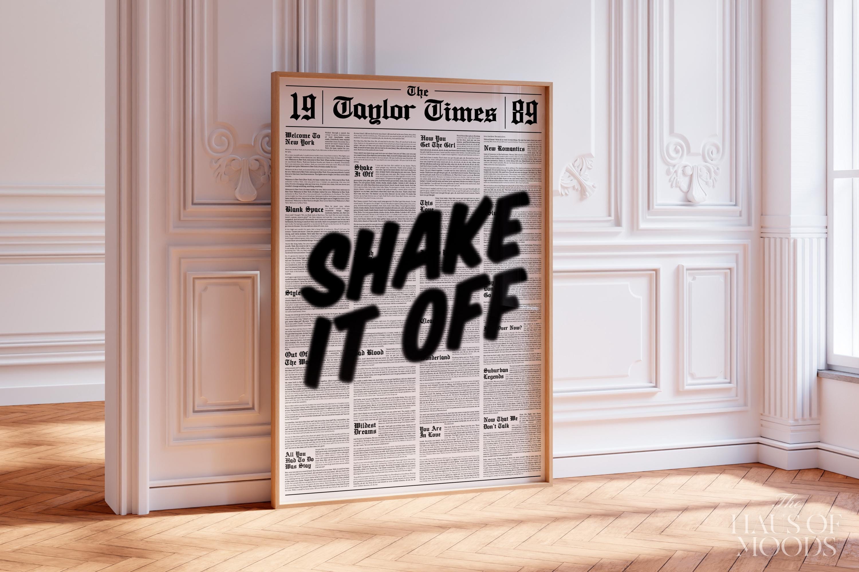 Shake it off Poster | 1989 Shake it off Print |  Lyrical Poster | Swiftie Wall Art | Taylor Gift | 1989 Print