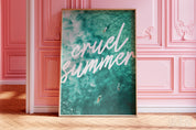 Cruel Summer Poster, Disco Pool Print, Subtle Swiftie Aesthetic Home Decor, Taylor Print, Taylor inspired, eras tour, y2k print, preppy art, bar cart decor, wall art prints, wall art trendy, trendy decor retro, pink girly preppy, digital prints, y2k