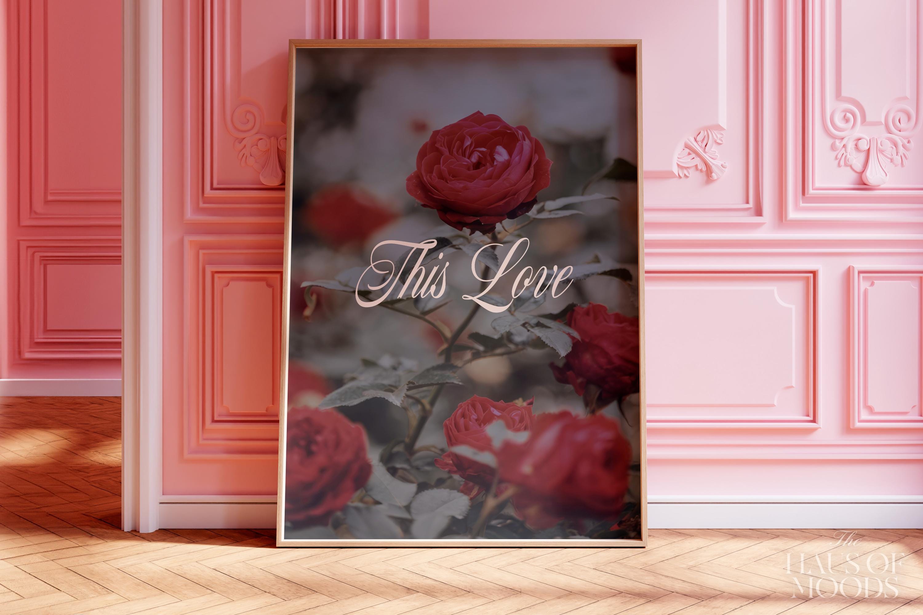 This Love 1989 Poster | 1989 Polaroid Print | Preppy Wall Art | Roses Wall Art | Minimal Taylor Print