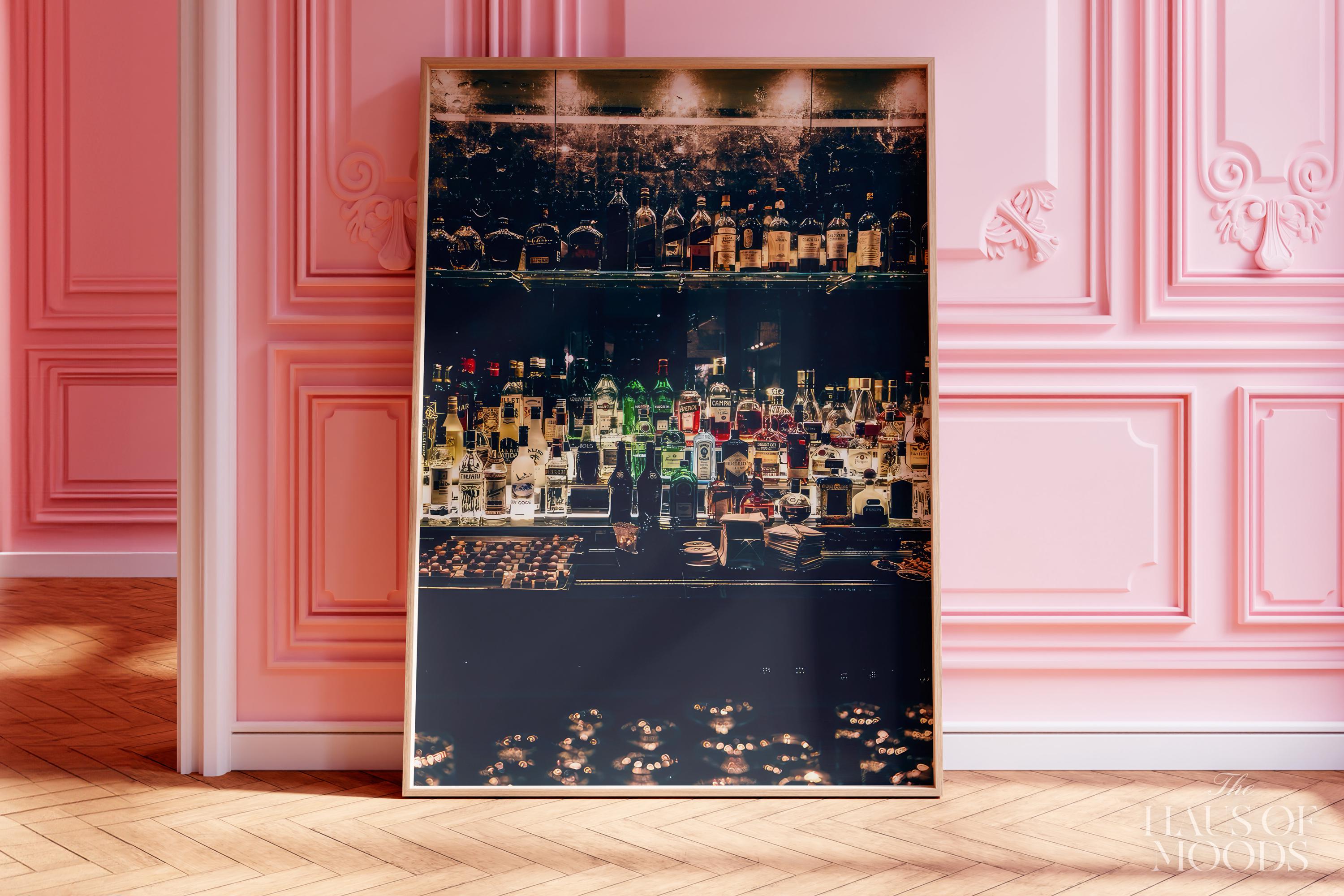 Vintage Dive Bar Print | Bar Cart Poster | Cocktail Print Gift | Bar Cart Wall Art | Luxury Alcohol