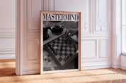 Mastermind Poster | Midnights Poster |  Black & White |  Retro Aesthetic Print | Dorm Room Decor | Chess Board Print