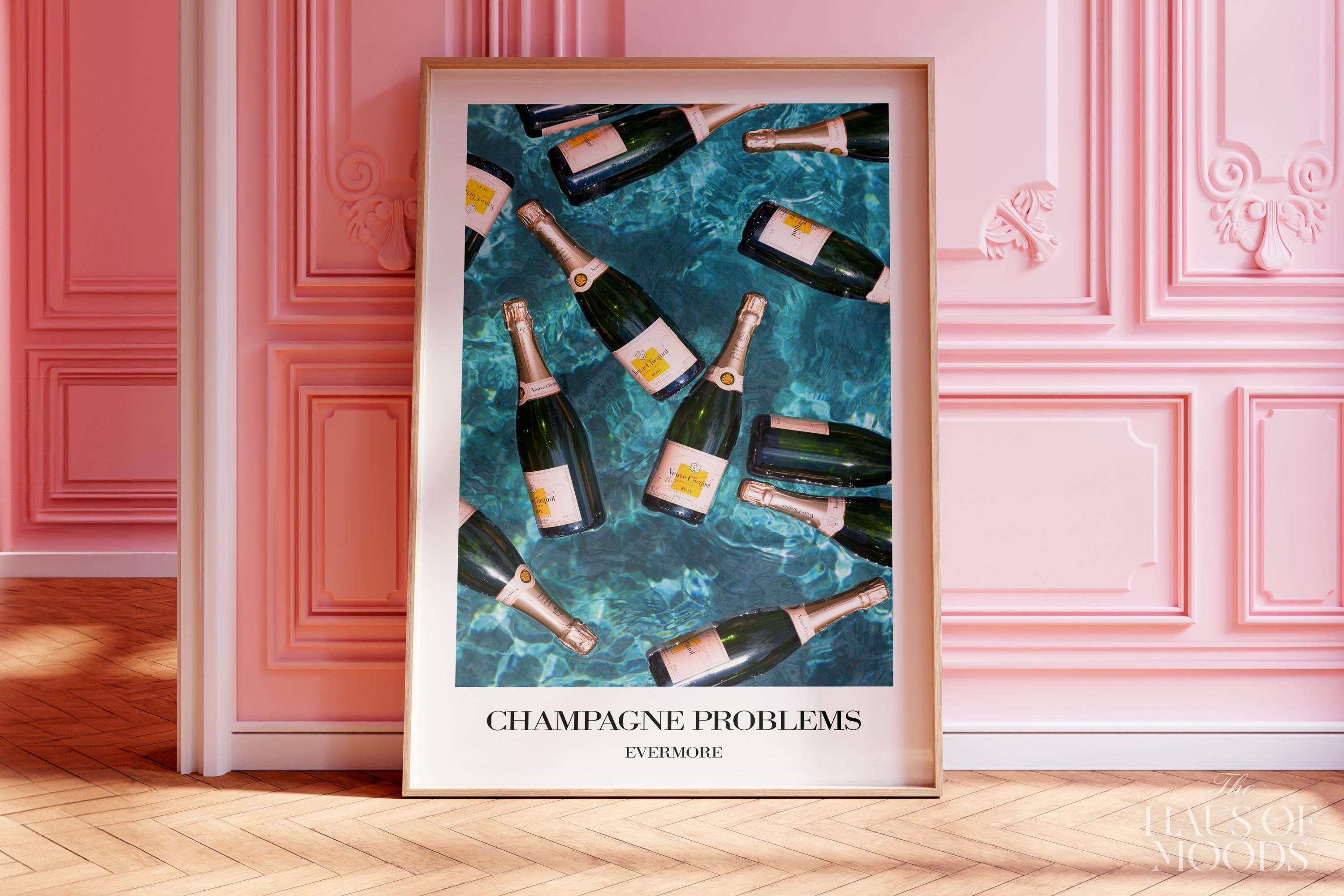 Champagne Problems Poster | Bar Cart Art | Subtle Swiftie Aesthetic Home Decor | Taylor Print | Evermore Poster