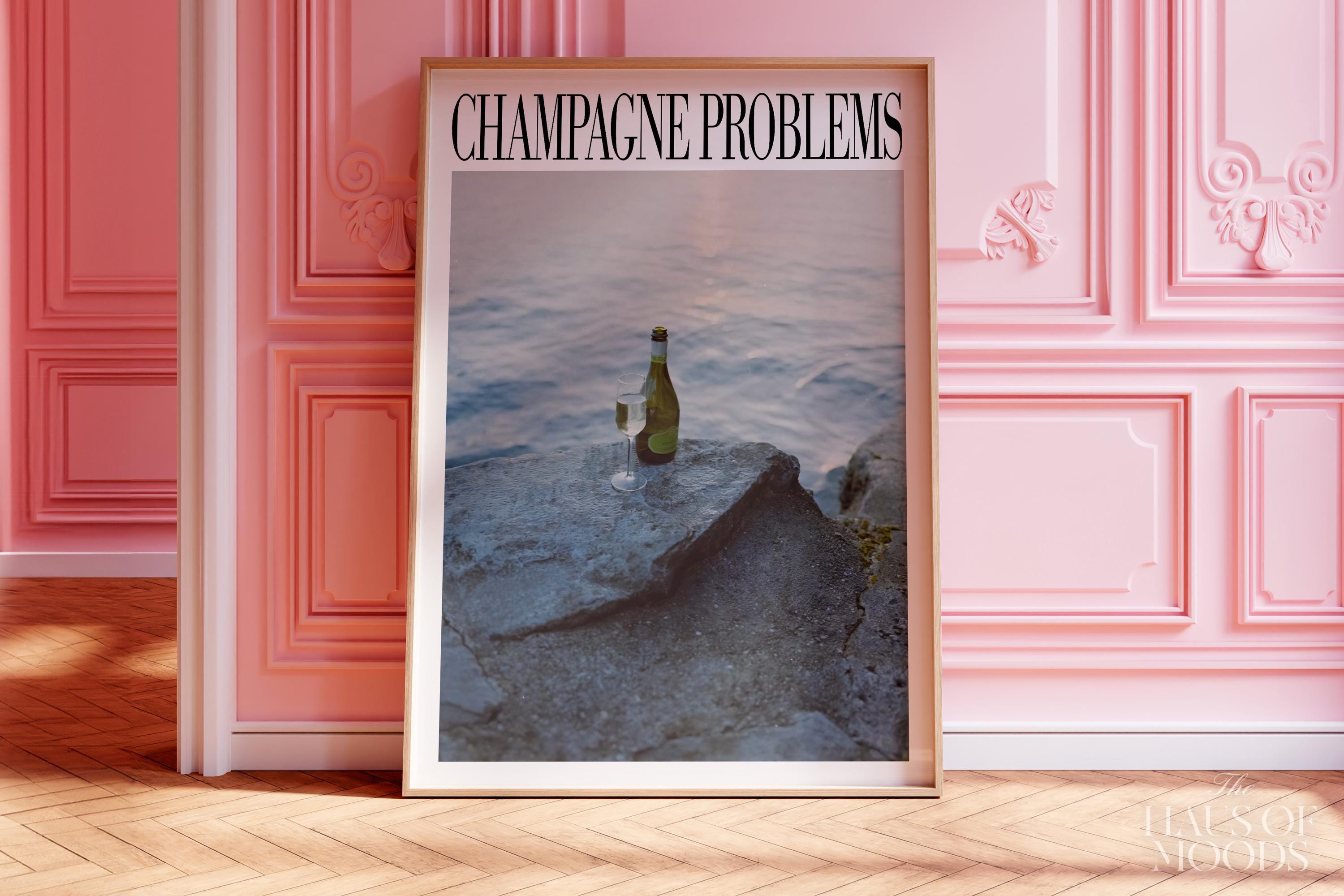 Champagne Problems Poster | Bar Cart Aesthetic | Subtle Swiftie Poster | Taylor Print | Evermore Album Poster