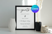 print at home sign, modern wedding sign,instant download,wedding template,wedding bathroom,diy wedding,sign template,bathroom basket sign,printable wedding,wedding restroom,ladies gents,event bathroom sign, canva wedding sign