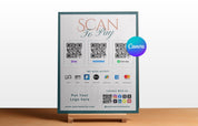 Scan To Pay Template, Qr Code Sign, Small Business, Editable Canva Template,Paypal Payment Sign, Venmo Sign, Business Sign, Printable Sign