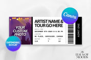 gift for her,personalized gifts,concert ticket gift,custom ticket,concert ticket,anniversary gift,diy event ticket,template editable,event ticket,ticket template,canva template,editable template,printable tickets