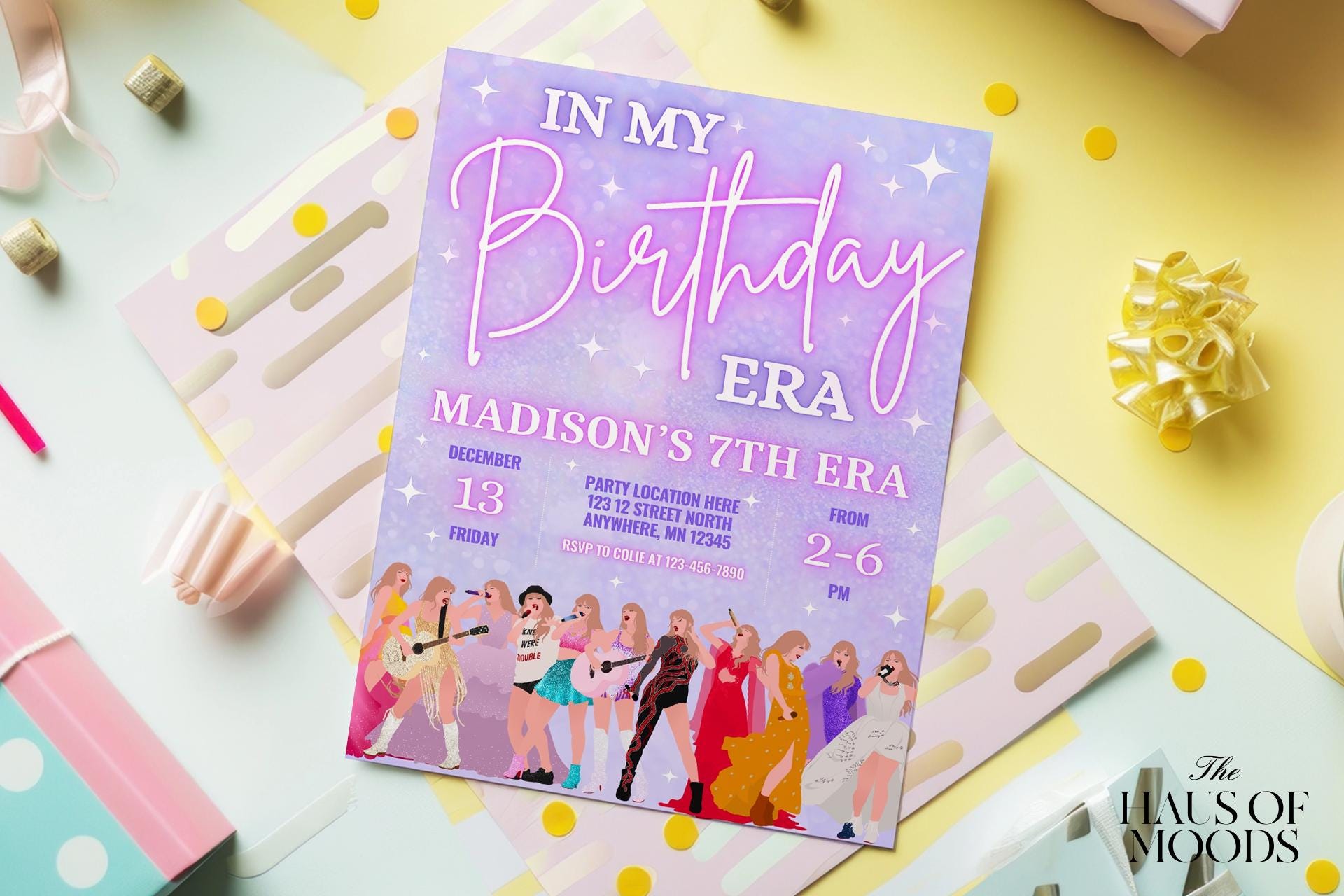 Editable Trendy Taylor Birthday Digital Invite In My Birthday Era Birthday Party Invitation Ts Birthday Era Invite Eras Party Girl Invite