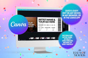 gift for her,personalized gifts,concert ticket gift,custom ticket,concert ticket,anniversary gift,diy event ticket,template editable,event ticket,ticket template,canva template,editable template,printable tickets