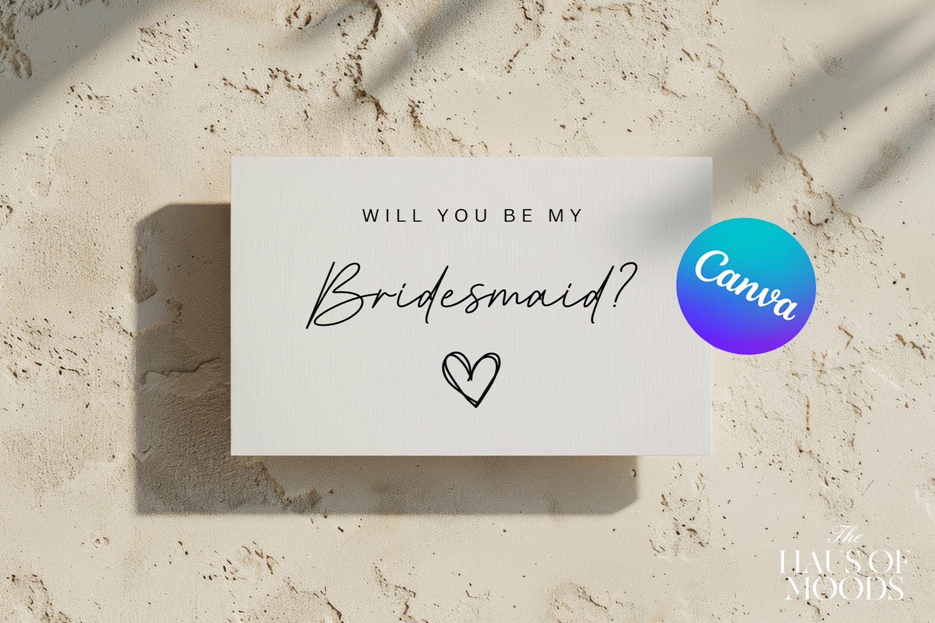 Bridesmaid Proposal Card Template - Will You Be My Bridesmaid? - Maid of Honor Proposal - Bridesmaid Gift - Editable Canva Template