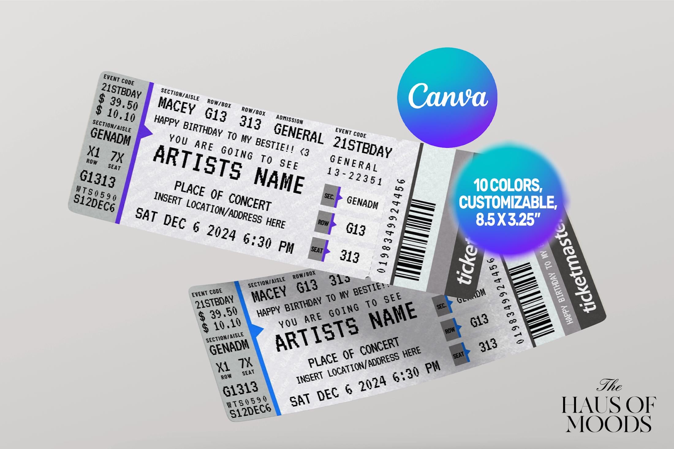 Tickets,Concert Ticket Gift,Fake Concert Ticket,Concert Ticket,Ticket Template,Editable Ticket,Printable Ticket,Printable Tickets,Fake Ticketmaster,Canva Ticket,Ticketmaster Ticket,Ticket Svg