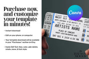 Tickets,Concert Ticket Gift,Fake Concert Ticket,Concert Ticket,Ticket Template,Editable Ticket,Printable Ticket,Printable Tickets,Fake Ticketmaster,Canva Ticket,Ticketmaster Ticket,Ticket Svg