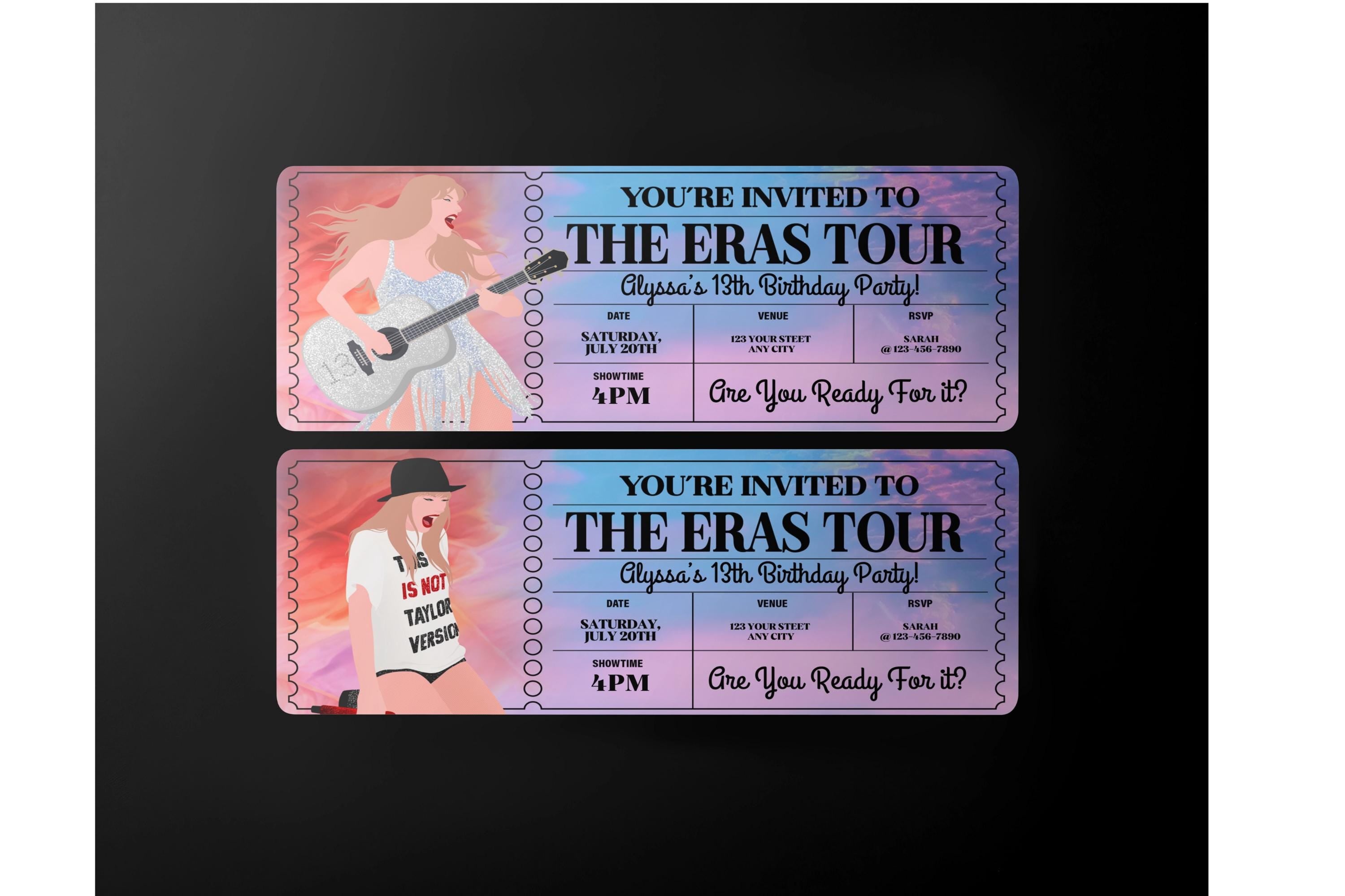 The Eras Tour birthday party, Printable Taylor Swif editable my bday era invitation, girl birthday, eras invitation, in my birthday era, taylor invite, canva template, birthday era  taylor swiftiee party, eras tour invitation, birthday invite