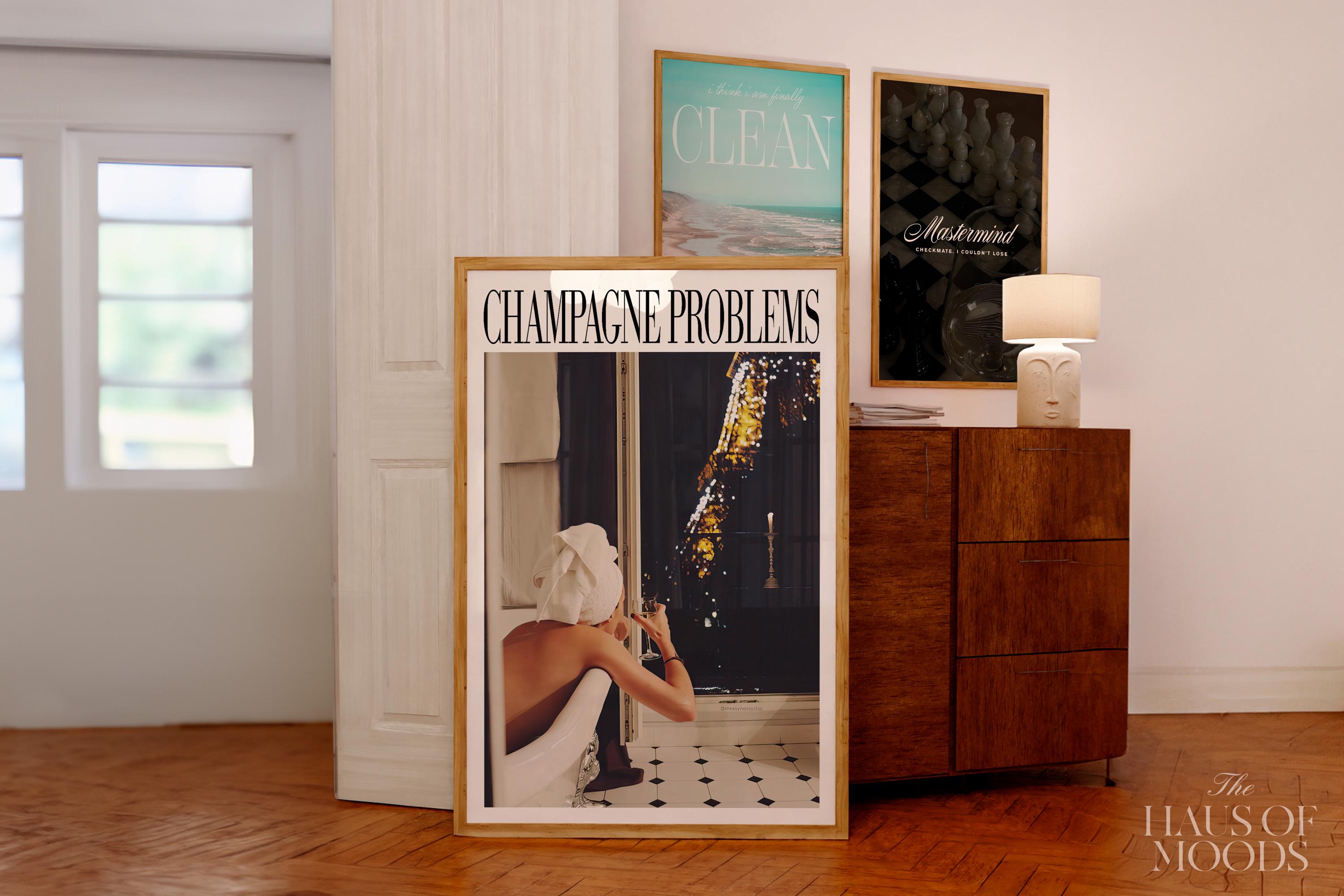 Champagne Problems Poster | Music Print | Printable Wall Art | Digital Download Print at Home | Subtle Print