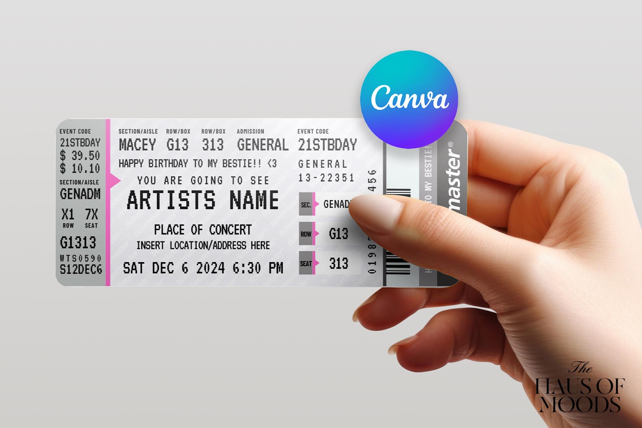 Tickets,Concert Ticket Gift,Fake Concert Ticket,Concert Ticket,Ticket Template,Editable Ticket,Printable Ticket,Printable Tickets,Fake Ticketmaster,Canva Ticket,Ticketmaster Ticket,Ticket Svg